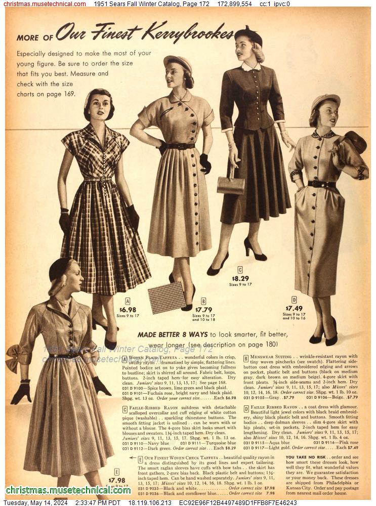 1951 Sears Fall Winter Catalog, Page 172