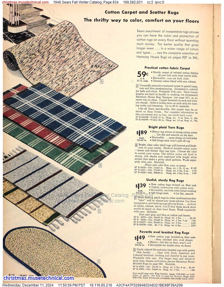 1946 Sears Fall Winter Catalog, Page 834