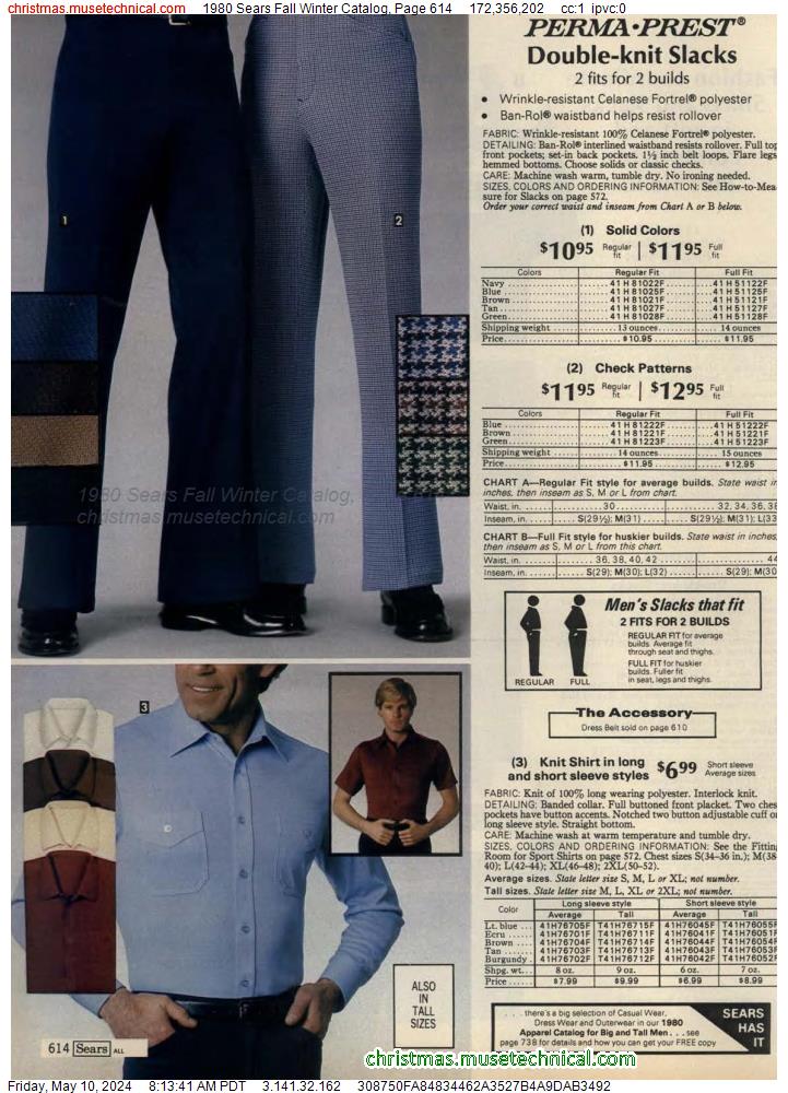 1980 Sears Fall Winter Catalog, Page 614