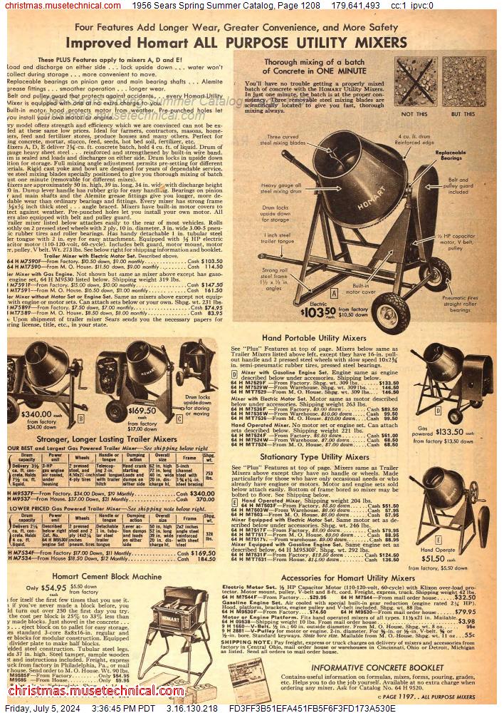 1956 Sears Spring Summer Catalog, Page 1208