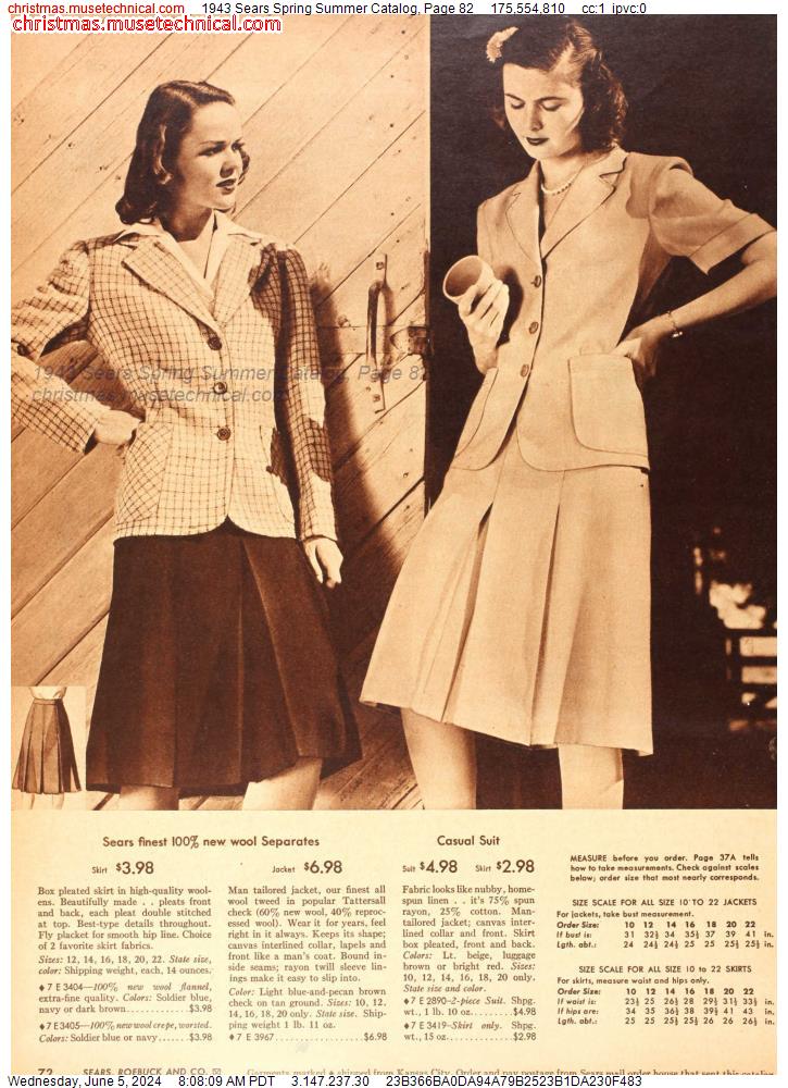 1943 Sears Spring Summer Catalog, Page 82