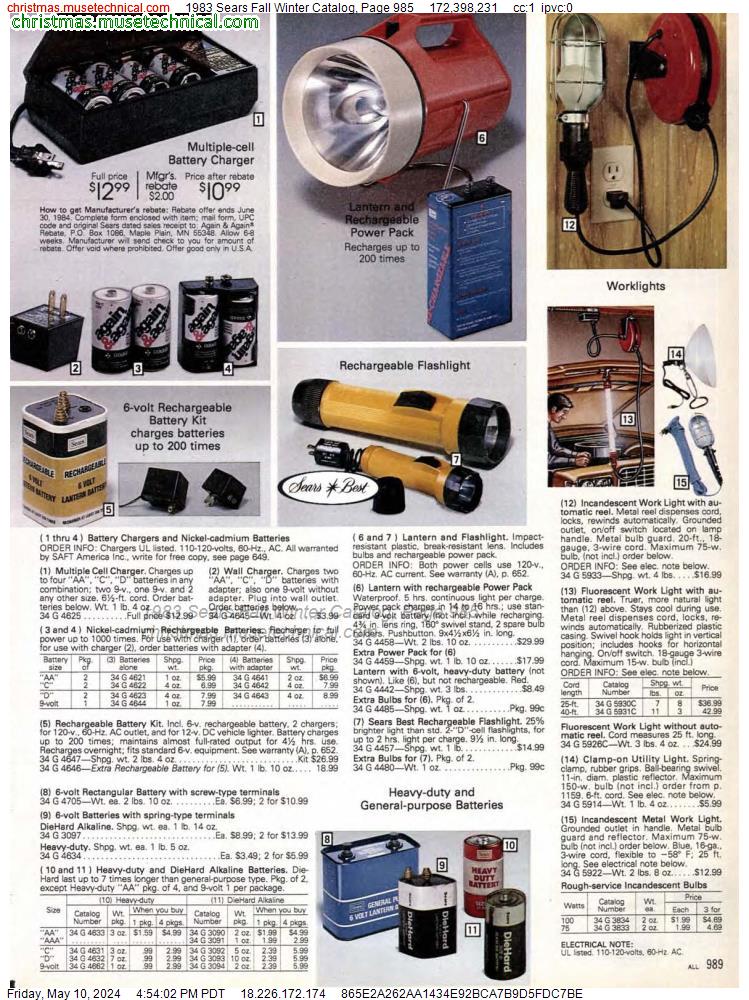 1983 Sears Fall Winter Catalog, Page 985