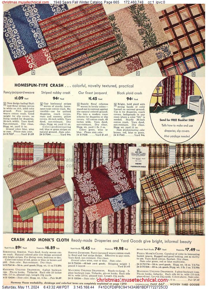 1948 Sears Fall Winter Catalog, Page 665