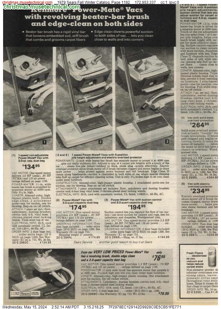 1979 Sears Fall Winter Catalog, Page 1192
