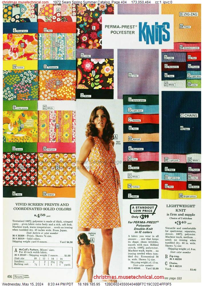 1972 Sears Spring Summer Catalog, Page 404
