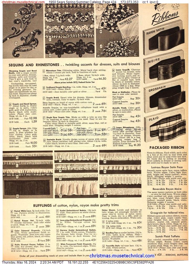 1950 Sears Spring Summer Catalog, Page 434