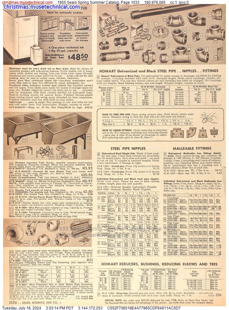 1955 Sears Spring Summer Catalog, Page 1033