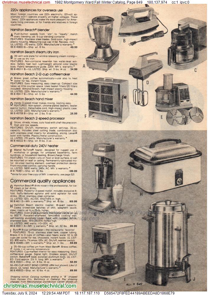 1982 Montgomery Ward Fall Winter Catalog, Page 849
