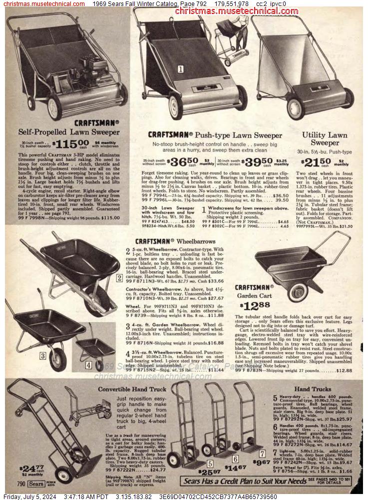 1969 Sears Fall Winter Catalog, Page 792