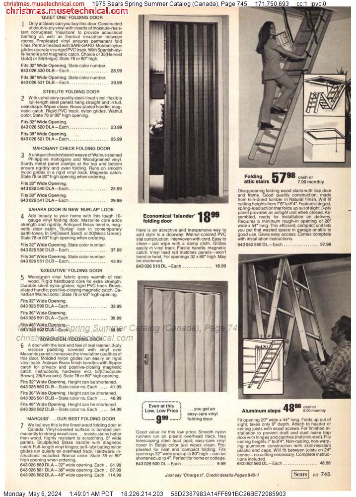 1975 Sears Spring Summer Catalog (Canada), Page 745