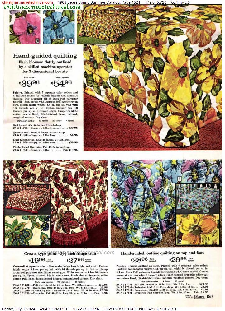 1969 Sears Spring Summer Catalog, Page 1521