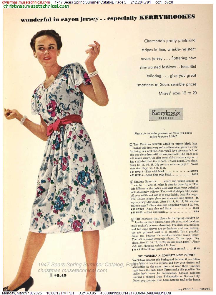 1947 Sears Spring Summer Catalog, Page 5