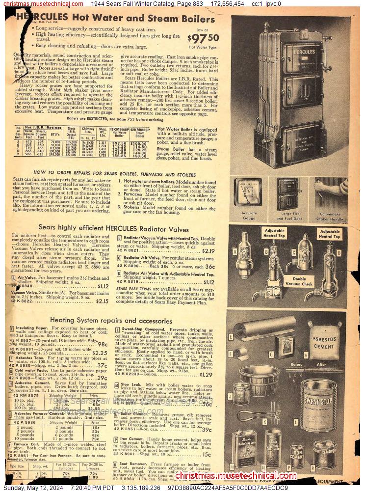 1944 Sears Fall Winter Catalog, Page 883