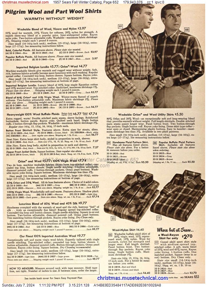 1957 Sears Fall Winter Catalog, Page 652