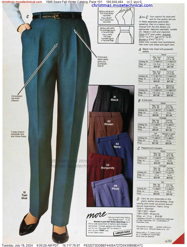 1986 Sears Fall Winter Catalog, Page 101