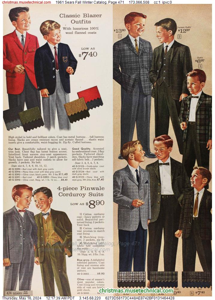 1961 Sears Fall Winter Catalog, Page 471