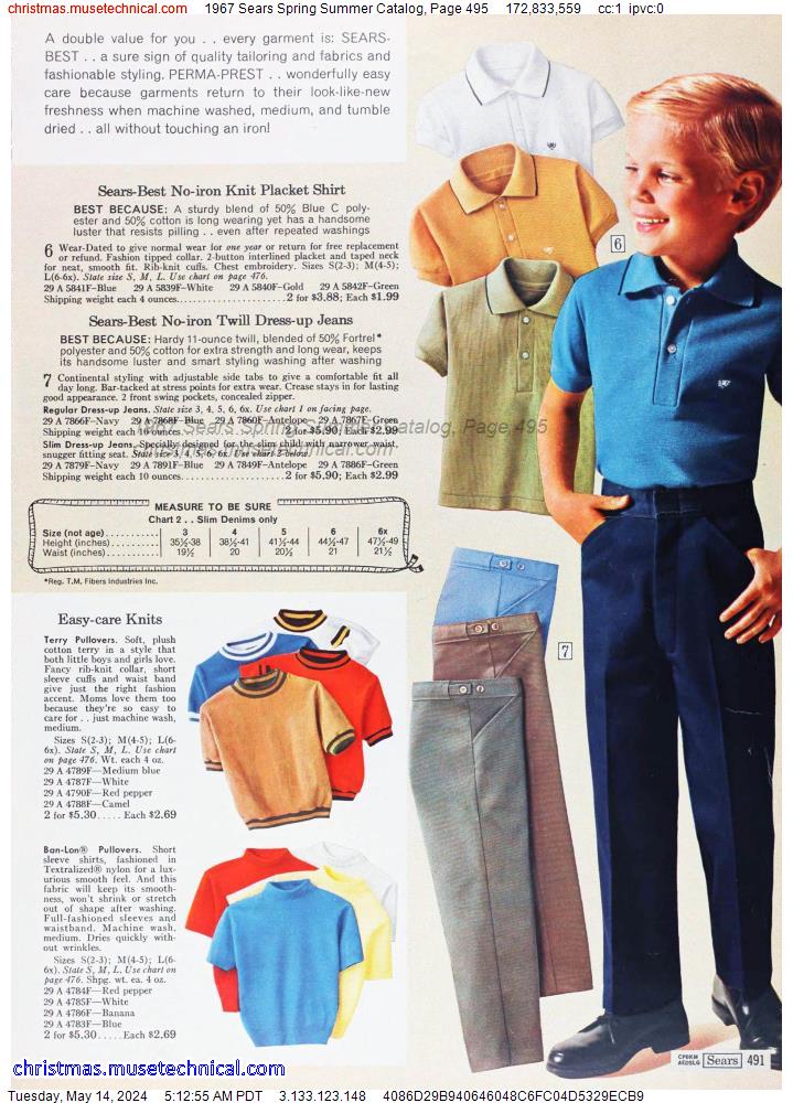 1967 Sears Spring Summer Catalog, Page 495