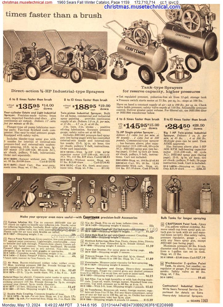 1960 Sears Fall Winter Catalog, Page 1159