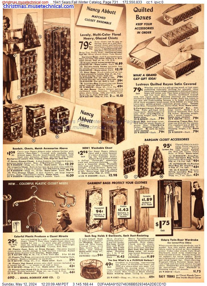 1941 Sears Fall Winter Catalog, Page 731