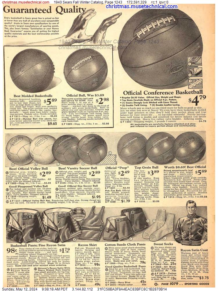 1940 Sears Fall Winter Catalog, Page 1243