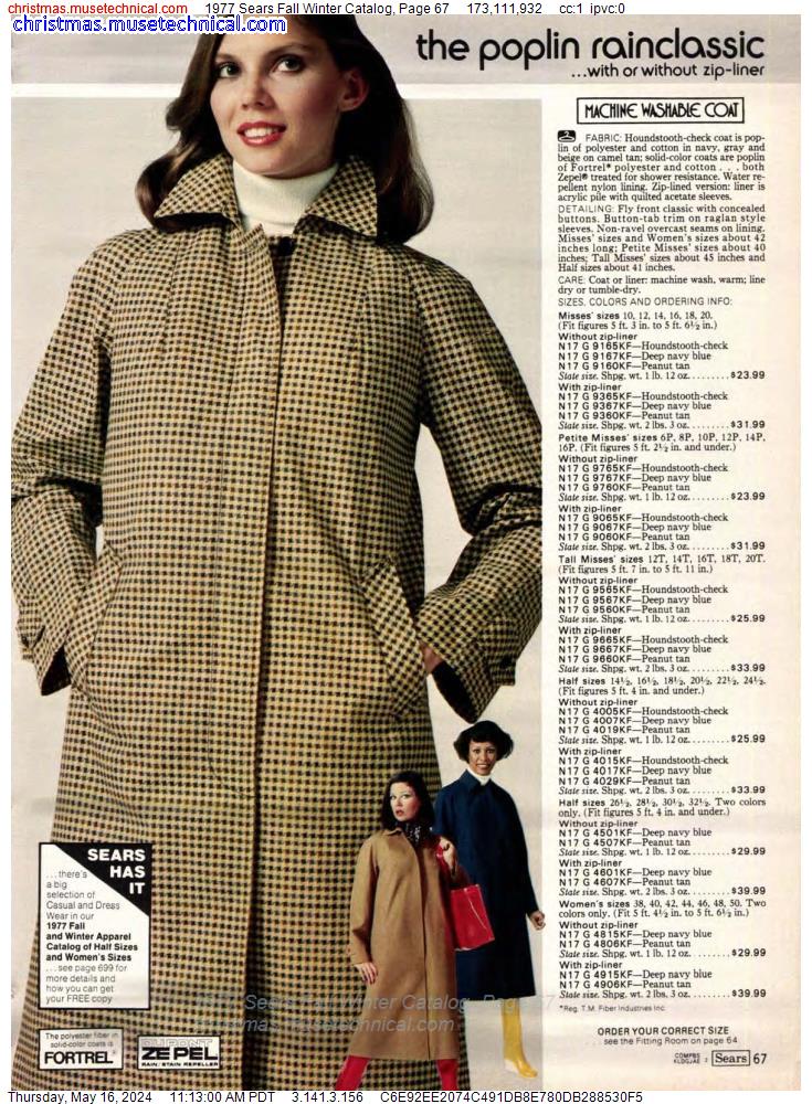 1977 Sears Fall Winter Catalog, Page 67