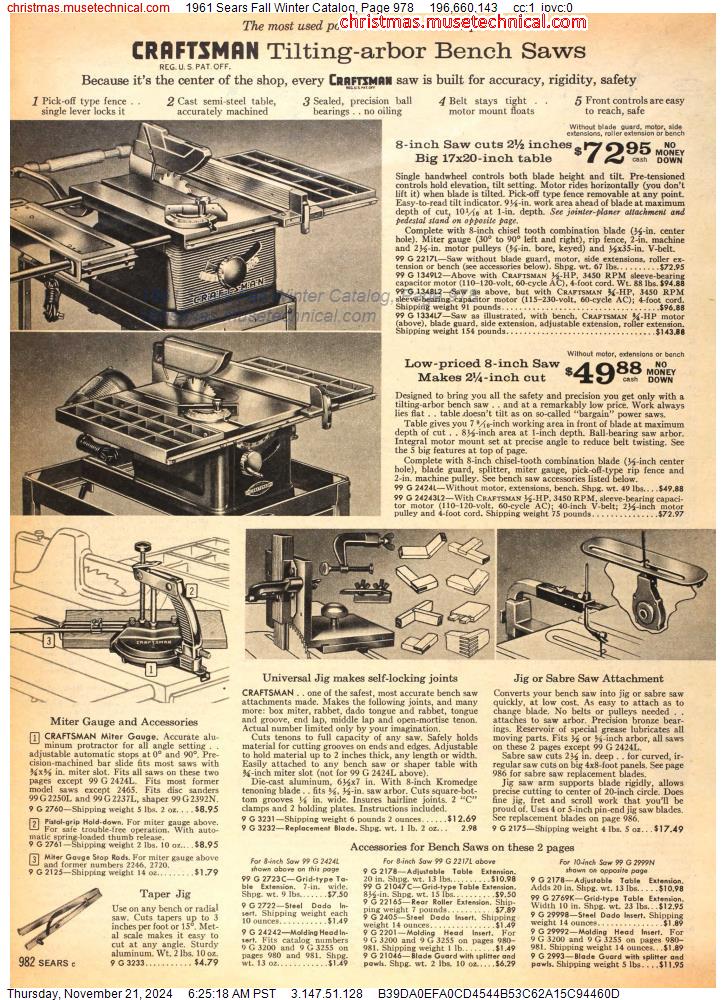 1961 Sears Fall Winter Catalog, Page 978