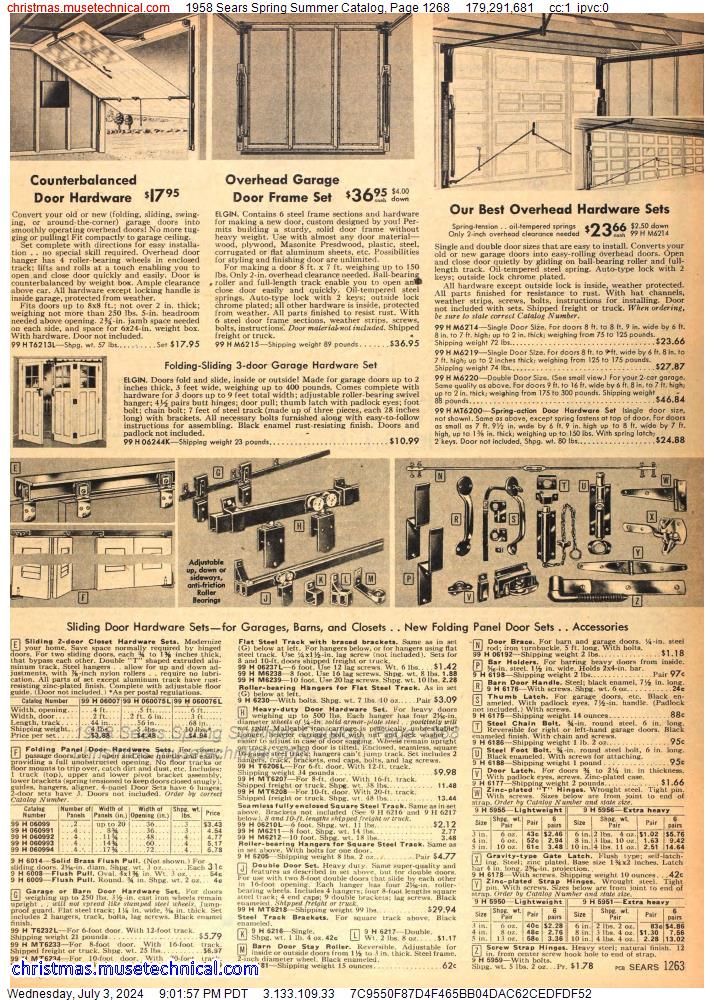 1958 Sears Spring Summer Catalog, Page 1268
