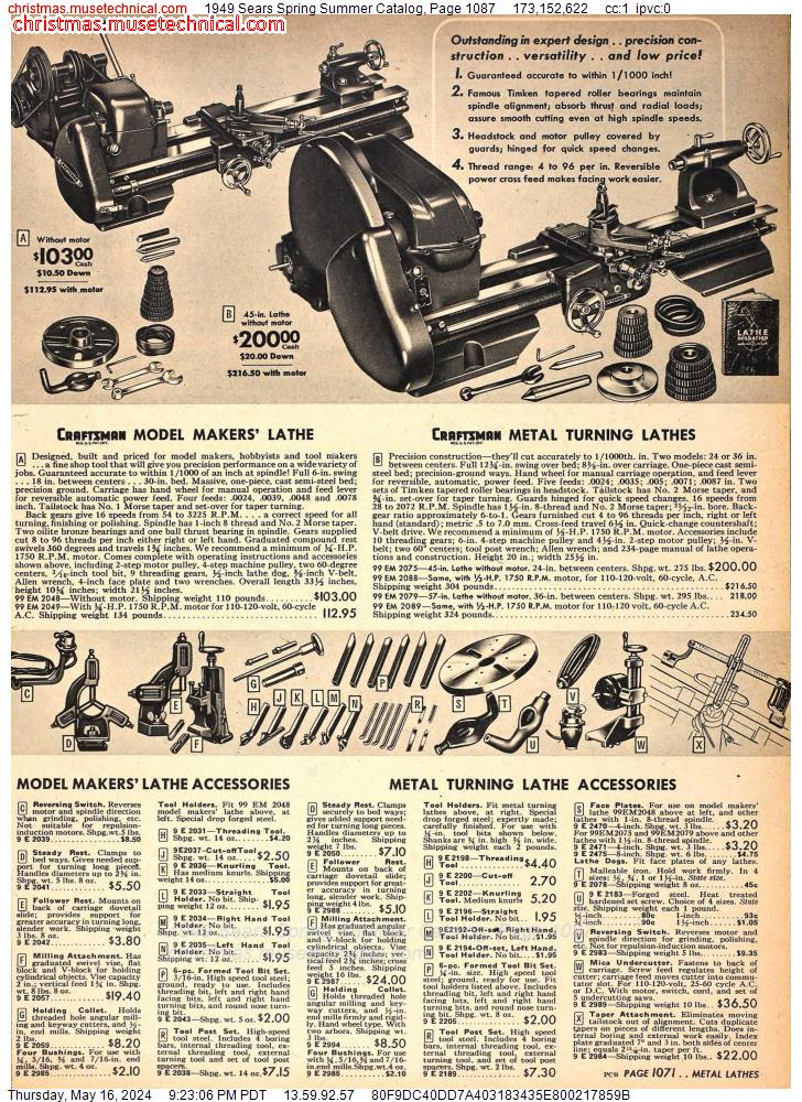 1949 Sears Spring Summer Catalog, Page 1087