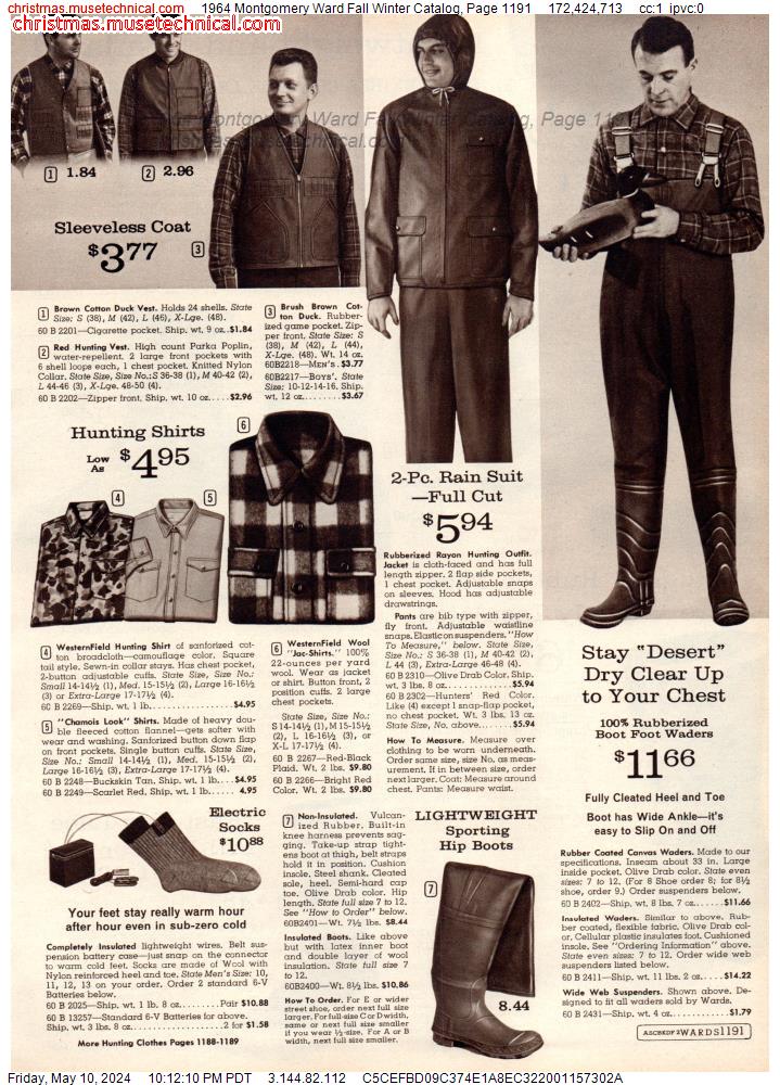 1964 Montgomery Ward Fall Winter Catalog, Page 1191