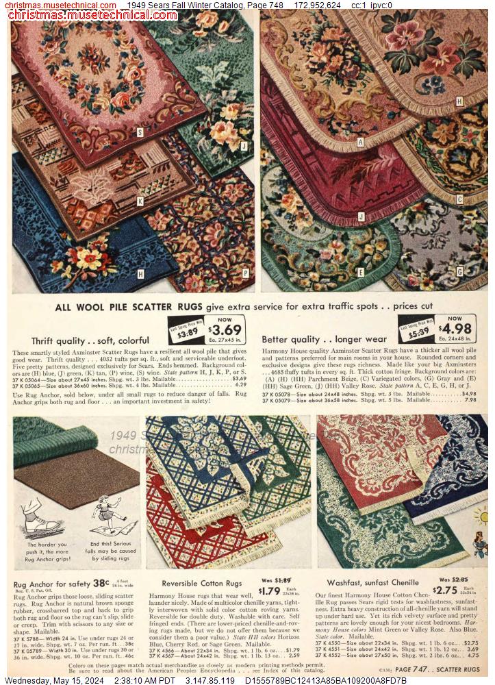 1949 Sears Fall Winter Catalog, Page 748