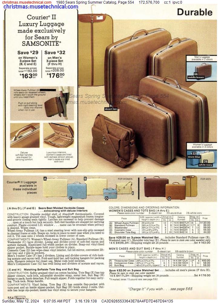 1980 Sears Spring Summer Catalog, Page 554