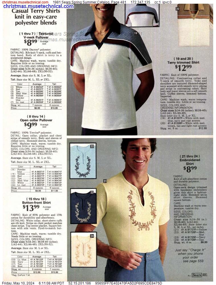 1981 Sears Spring Summer Catalog, Page 481