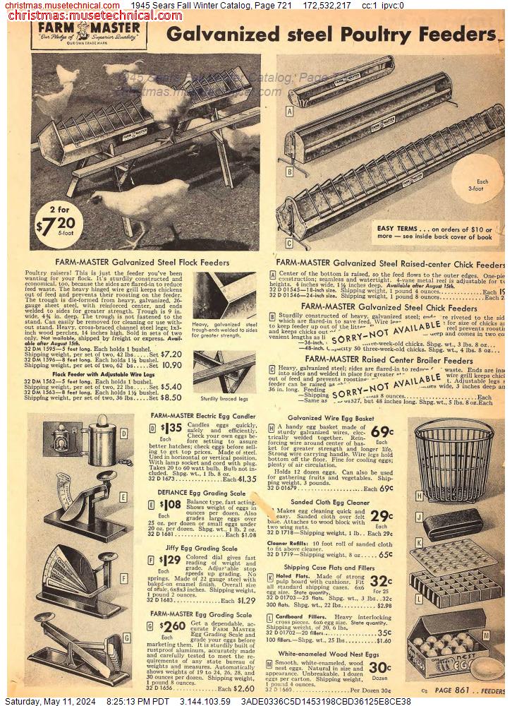 1945 Sears Fall Winter Catalog, Page 721