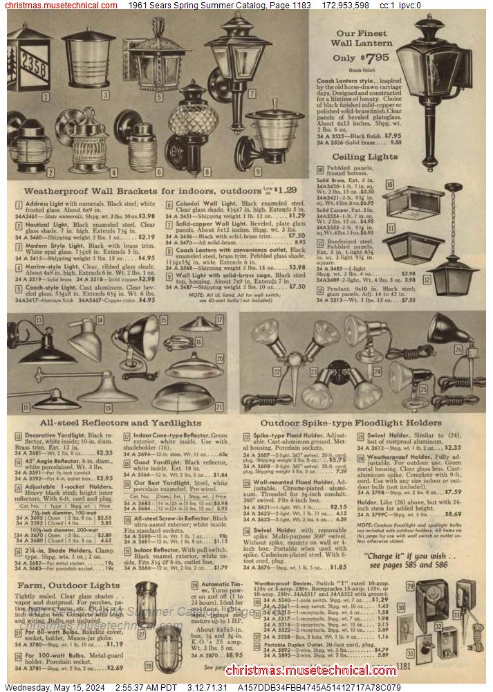 1961 Sears Spring Summer Catalog, Page 1183