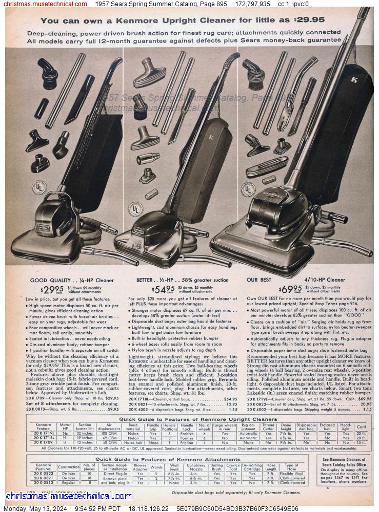 1957 Sears Spring Summer Catalog, Page 895