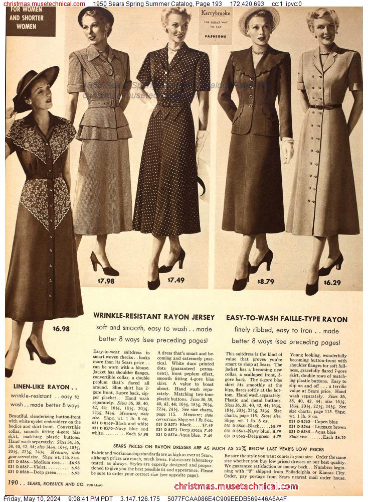 1950 Sears Spring Summer Catalog, Page 193
