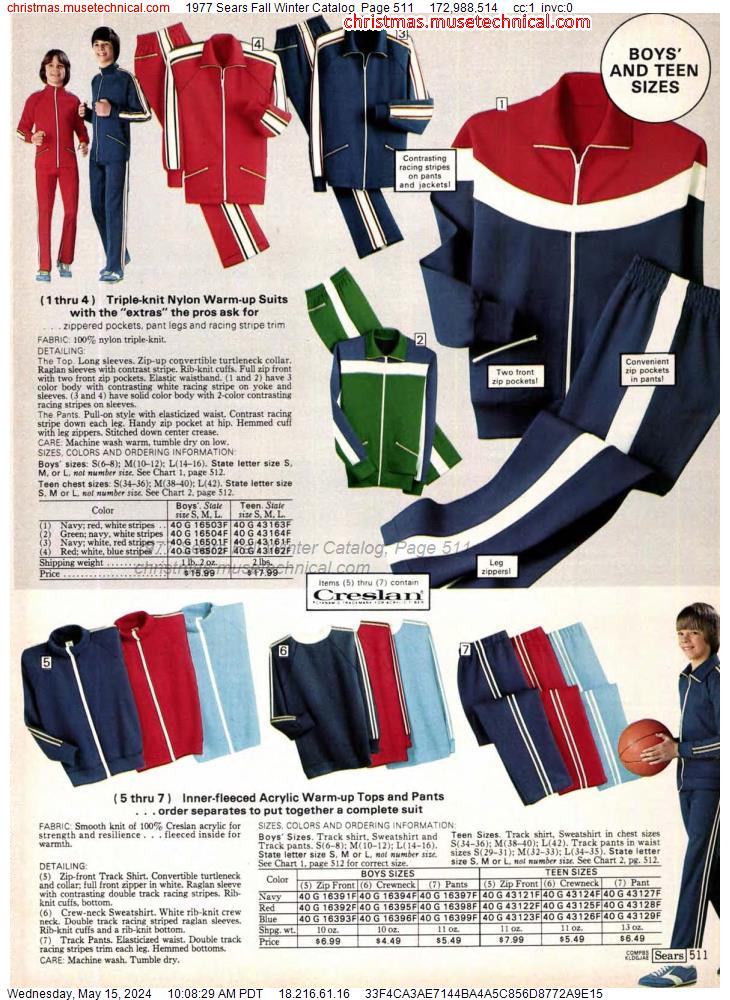 1977 Sears Fall Winter Catalog, Page 511