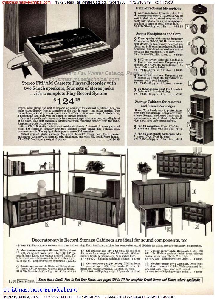 1972 Sears Fall Winter Catalog, Page 1336
