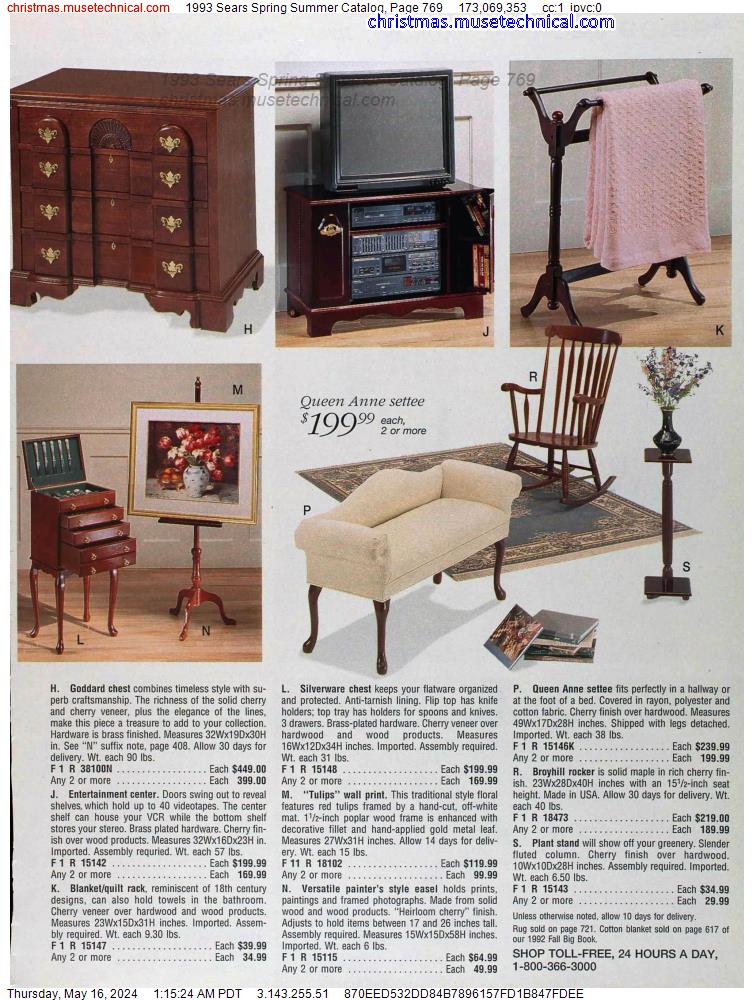 1993 Sears Spring Summer Catalog, Page 769