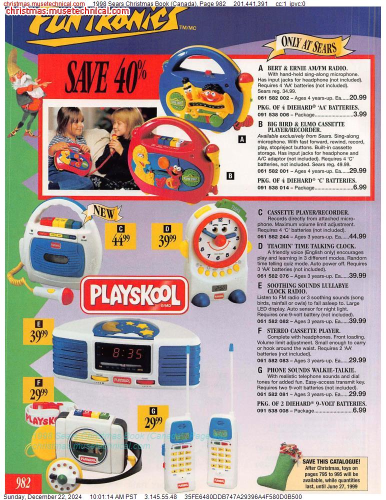 1998 Sears Christmas Book (Canada), Page 982