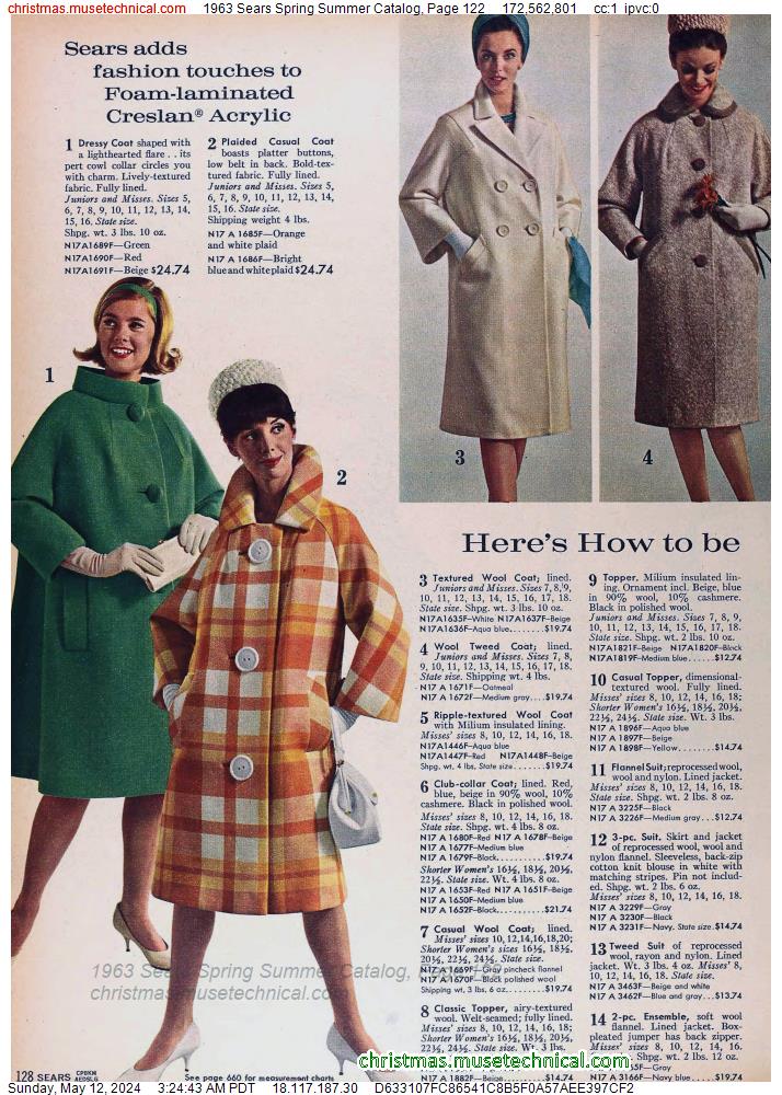 1963 Sears Spring Summer Catalog, Page 122