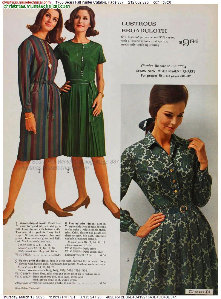 1965 Sears Fall Winter Catalog, Page 337