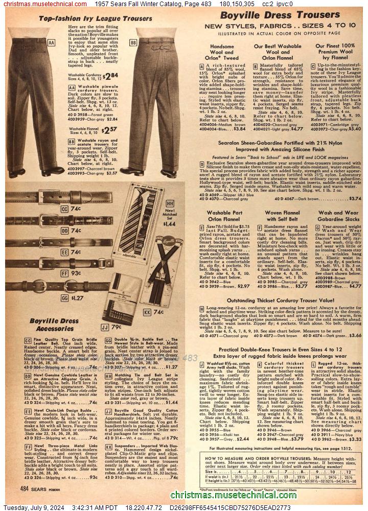 1957 Sears Fall Winter Catalog, Page 483