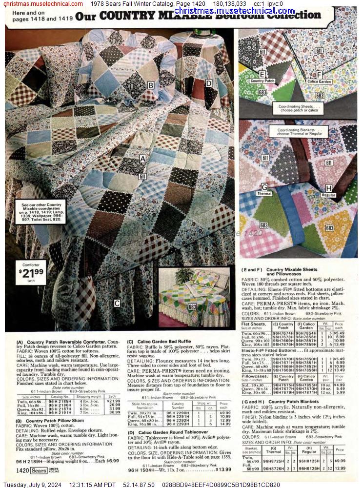 1978 Sears Fall Winter Catalog, Page 1420