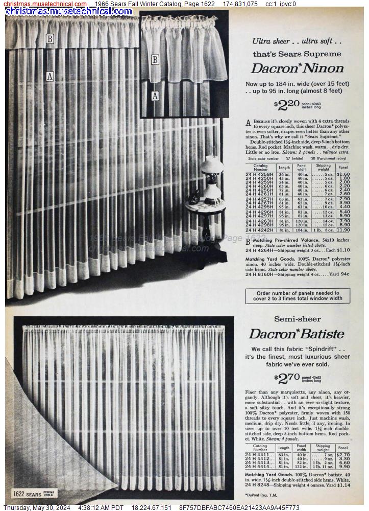 1966 Sears Fall Winter Catalog, Page 1622