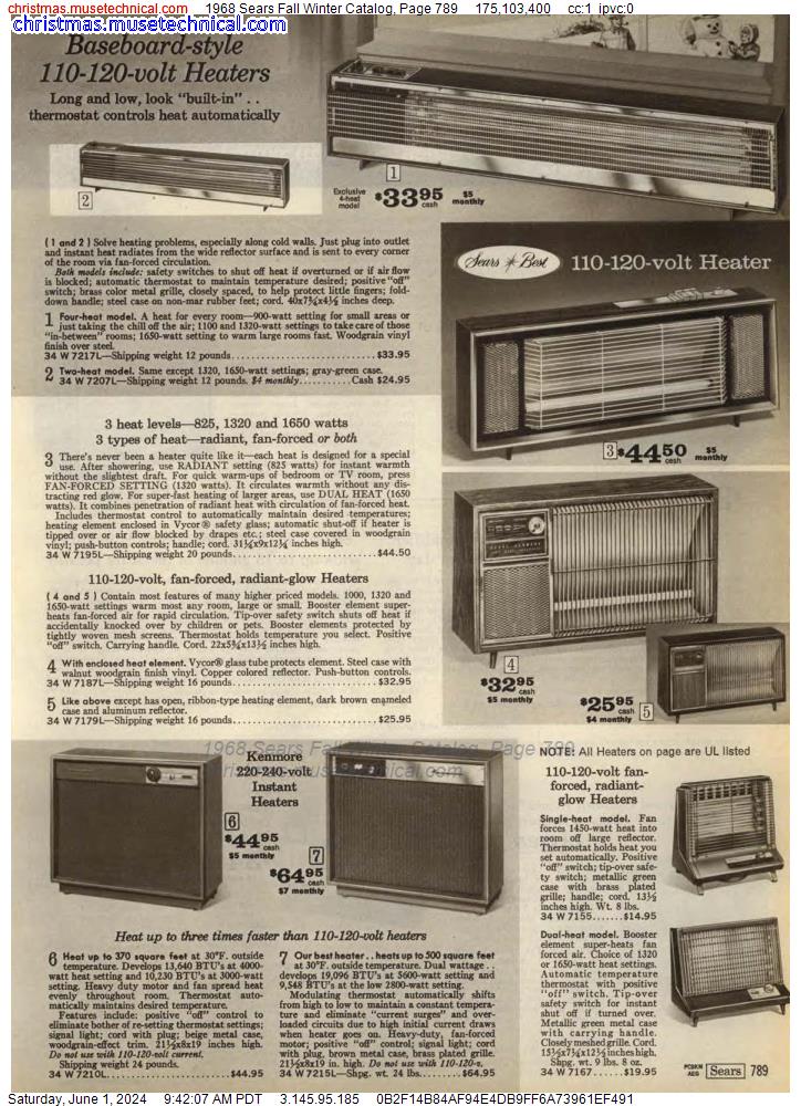 1968 Sears Fall Winter Catalog, Page 789