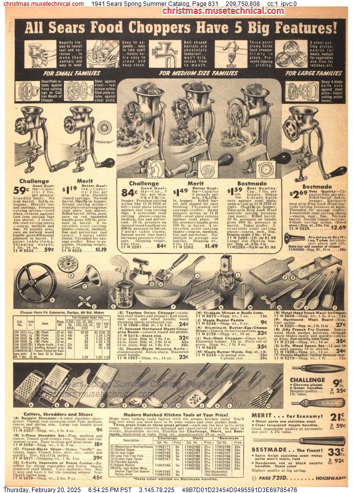 1941 Sears Spring Summer Catalog, Page 831