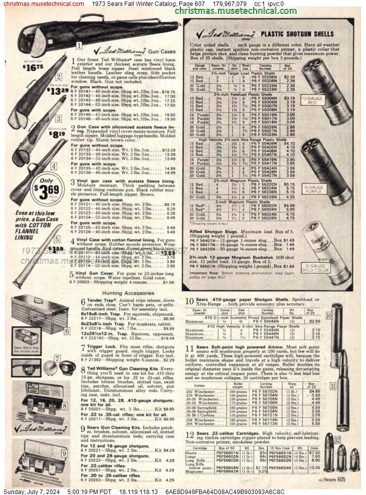 1973 Sears Fall Winter Catalog, Page 607