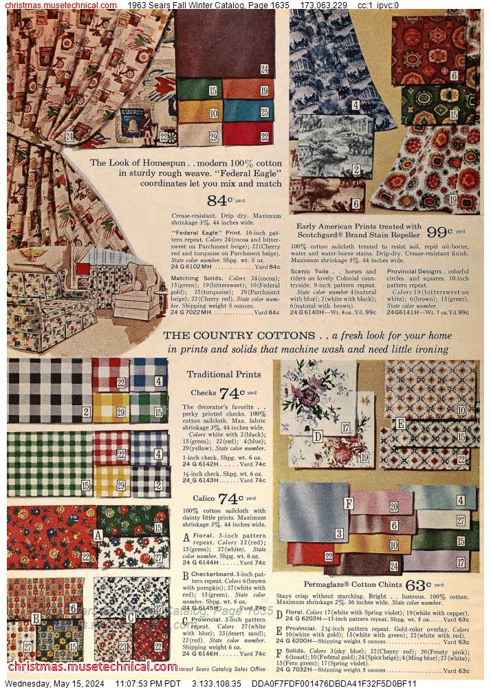 1963 Sears Fall Winter Catalog, Page 1635