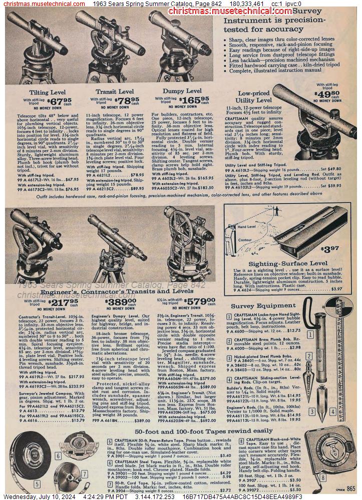 1963 Sears Spring Summer Catalog, Page 842